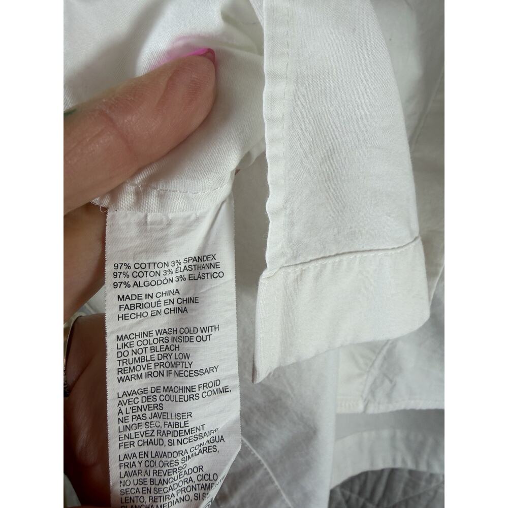 Peter Som sz 4 Women’s White Sleeveless Cotton Blend Collared Blouse MSRP $290 - Picture 7 of 9